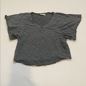 C’isa Slate Gray Women's Wide Short Sleeve Top